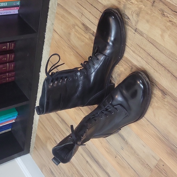 Cole Haan Other - COLE HAAN Nike Air Black Leather Military Boot - O11062